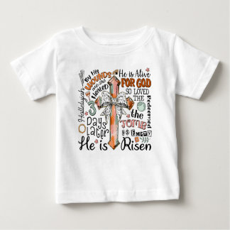 Christliches Osterkreuz Er ist Risen Baby T-shirt