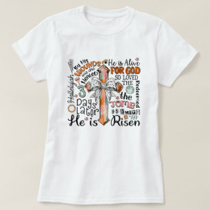 Christliches Osterkreuz Er ist Risen T-Shirt