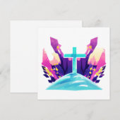 Christliches Osterkreuz Feiertagskarte (Vorne/Hinten)