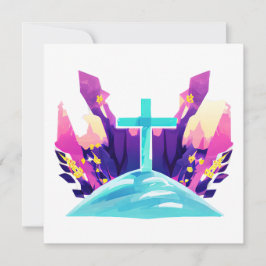 Christliches Osterkreuz Feiertagskarte