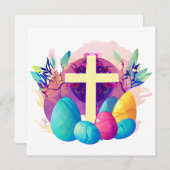 Christliches Osterkreuz Feiertagskarte (Vorne/Hinten)