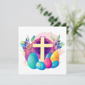 Christliches Osterkreuz Feiertagskarte (Stehend Vorderseite)