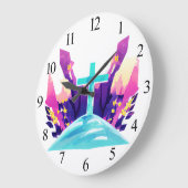 Christliches Osterkreuz Große Wanduhr (Winkel)