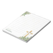 Christliches Osterkreuz Personalisiert Notizblock (Rotiert)