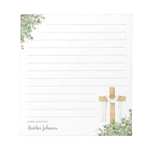 Christliches Osterkreuz Personalisiert Notizblock (Vorderseite)