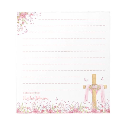 Christliches Osterkreuz Personalisiert Notizblock (Vorderseite)