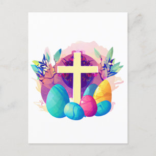 Christliches Osterkreuz Postkarte