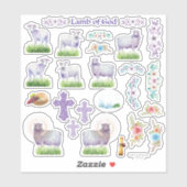 Christliches Osterlammchen Aufkleber (Blatt)