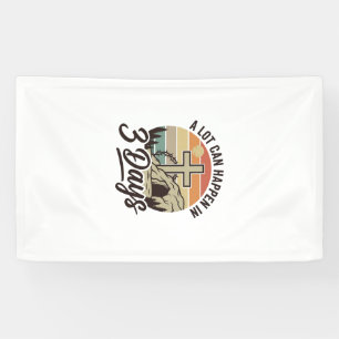 Christliches Ostern 3 Tage Retro-Kreuz-Höhlen-T-Sh Banner