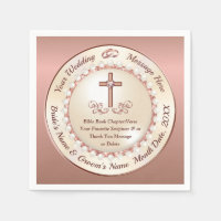 Christliches Papier Napkins, Rose Gold Wedding Nap