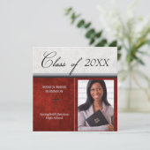 Christliches Parochiale Foto Abschluss Rot Einladung (Stehend Vorderseite)