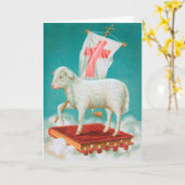 Christliches Paschal Lamb / Agnus Dei Joyous Oaste Karte (Gelbe Blume)