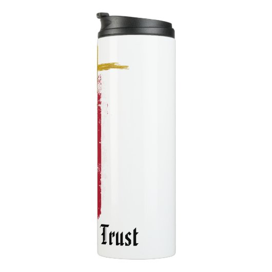 *~* Christliches Patriotisches Kreuz AP16 Grunge-F Thermosbecher (Nach rechts gedreht)