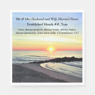 CHRISTLICHES PERSONALISIERTES WEDING NAPKINS SERVIETTE
