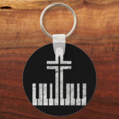 Christliches Piano-Kreuzung Pianist Gott Jesus M Schlüsselanhänger (Vorderseite)