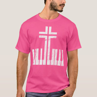 Christliches Piano-Kreuzung Pianist Gott Jesus M T-Shirt