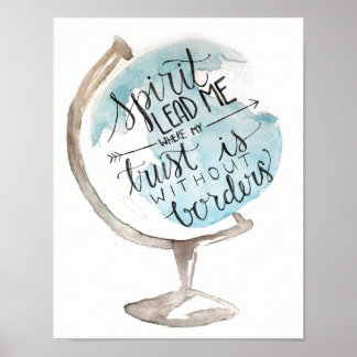 Christliches Poster, Berglied, Globuskunst Poster