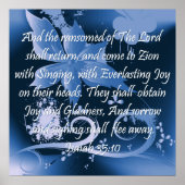 Christliches Poster mit Bibelverse Isaiah 35:10 (Vorne)