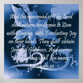 Christliches Poster mit Bibelverse Isaiah 35:10