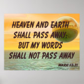 Christliches Poster mit Bibelverse Mark 13:31 (Vorne)