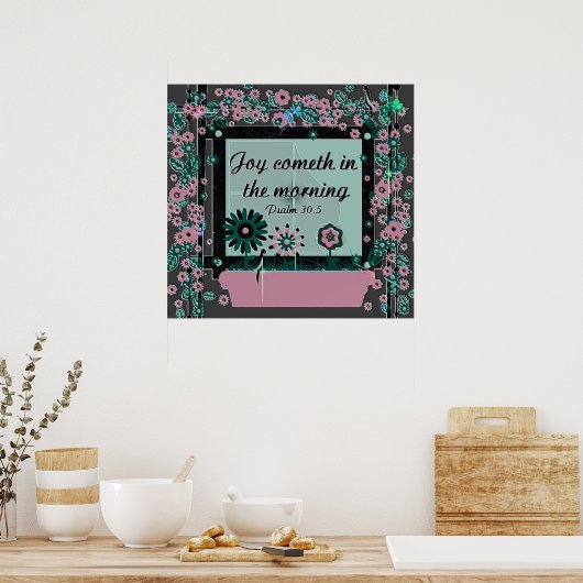Christliches Poster mit Bibelverse Psalm 30:5 (Küche)