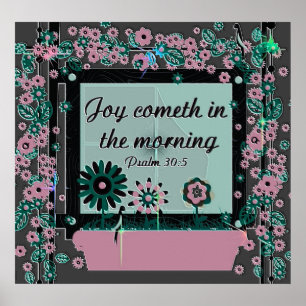 Christliches Poster mit Bibelverse Psalm 30:5