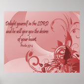 Christliches Poster mit Bibelverse Psalm 37:4 (Vorne)