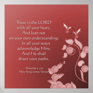 Christliches Poster mit Blume und Vögeln der Schri