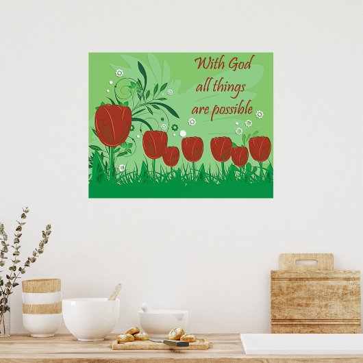 Christliches Poster mit Gott alles ist möglich (Küche)