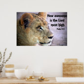 Christliches Poster mit Löwen- und Bibelversen (Küche)