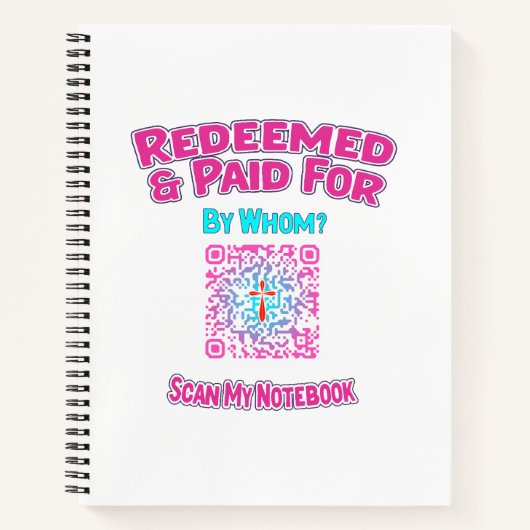 Christliches QR-Code-Notebook eingelöst und bezahl Notizblock (Vorderseite)