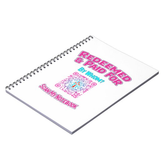 Christliches QR-Code-Notebook eingelöst und bezahl Notizblock (Linke Seite)