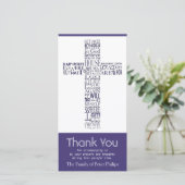 Christliches QuerBeileid johns 14 danken Ihnen 4 Dankeskarte (Stehend Vorderseite)