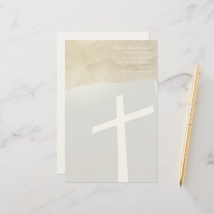 Christliches Querbriefpapier auf Grau Briefpapier