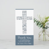 Christliches Querjohn-14:02 Beileid danken Ihnen 7 Dankeskarte (Stehend Vorderseite)