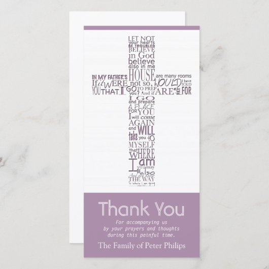 Christliches Querjohn-14:02 - Beileid danken Ihnen Dankeskarte (Vorne/Hinten)