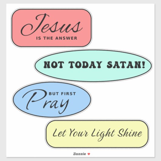 Christliches Quotes-Paket Aufkleber (Blatt)