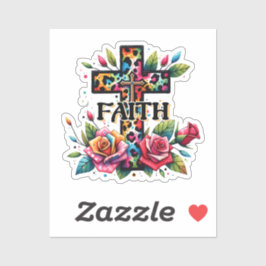 Christliches Rainbow-Faith Cross Aufkleber
