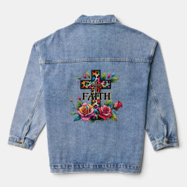 Christliches Rainbow-Faith Cross Jeansjacke