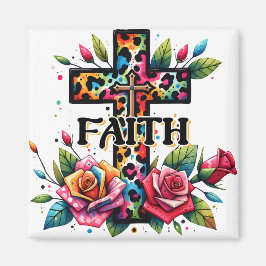 Christliches Rainbow-Faith Cross Magnet