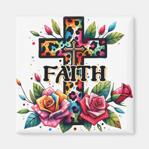 Christliches Rainbow-Faith Cross Magnet