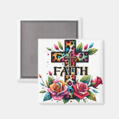 Christliches Rainbow-Faith Cross Magnet (Vorderseite/Rückseite)