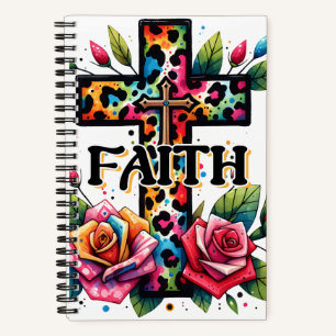 Christliches Rainbow-Faith Cross Notizblock