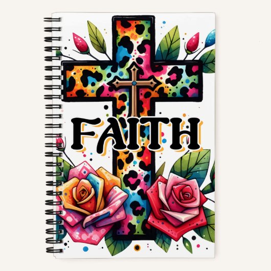 Christliches Rainbow-Faith Cross Notizblock (Vorderseite)