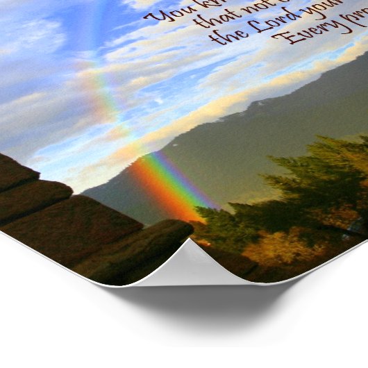 Christliches Regenbogen-Poster mit Bibelverse Poster (Ecke)