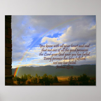 Christliches Regenbogen-Poster mit Bibelverse Poster