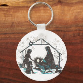 Christliches religiöses Baby Jesus Weihnachtskripp Schlüsselanhänger (Vorderseite)