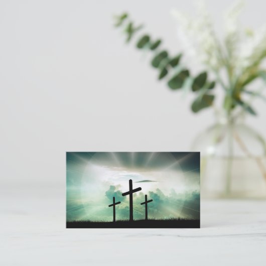 Christliches religiöses Kreuz der Inspirationsbibe Visitenkarte (Stehend Vorderseite)