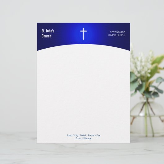 Christliches religiöses Quersymbol Briefkopf (Stehend Vorderseite)