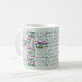 Christliches Religiöses Wortkreuz Kaffeetasse (Vorderseite Links)
